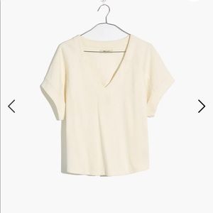 Madewell Ottoman Jacquard V-Neck Boxy Top